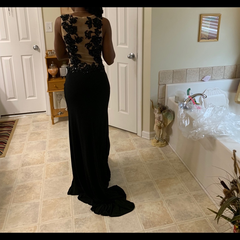Black Sequined Prom Dress